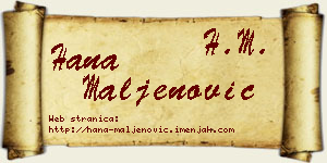 Hana Maljenović vizit kartica
